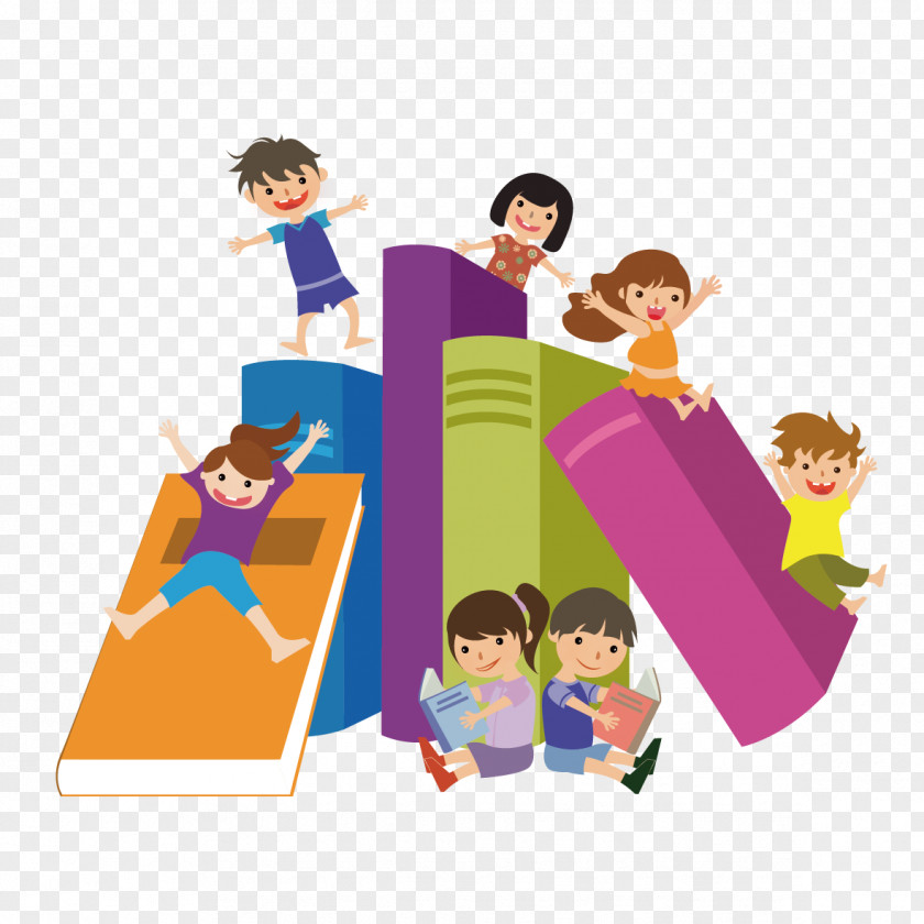 Vector Books And Children Book Child Reading Clip Art PNG