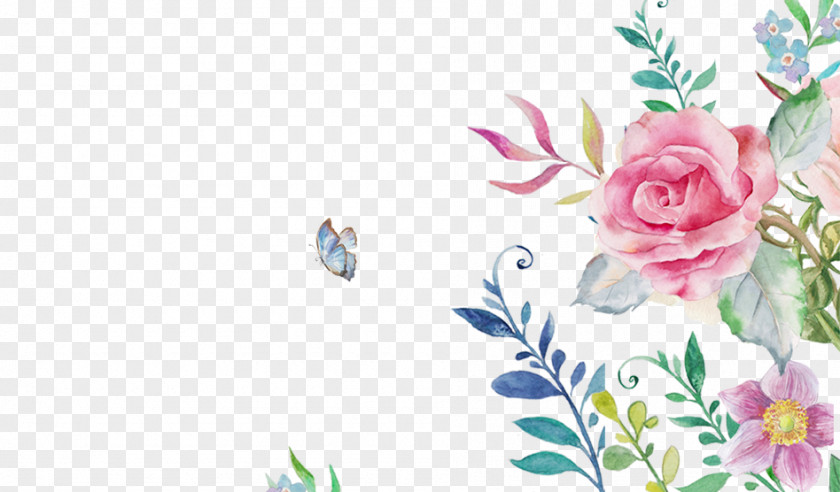 Women Hand-painted Flowers Woman PNG