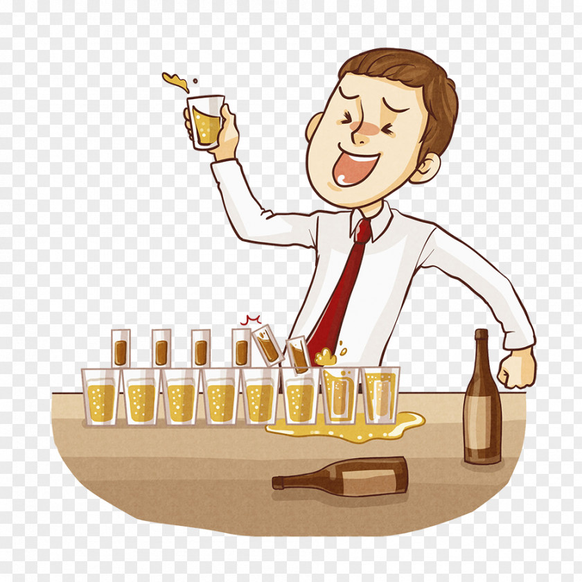 A Man With Cartoons And Drunken Wine Alcohol Intoxication Alcoholic Drink Illustration PNG