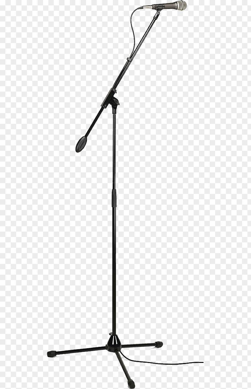 Gray Metal Microphone Stand Recording Studio Boom Operator Audio Equipment PNG