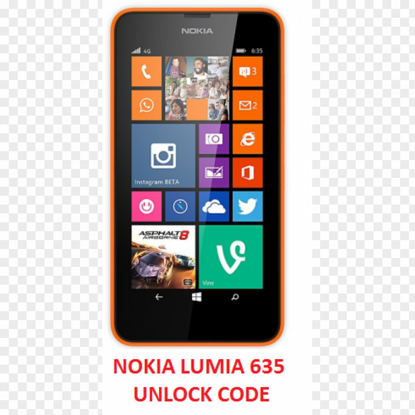 Network Code Nokia Lumia 630 530 635 XL PNG
