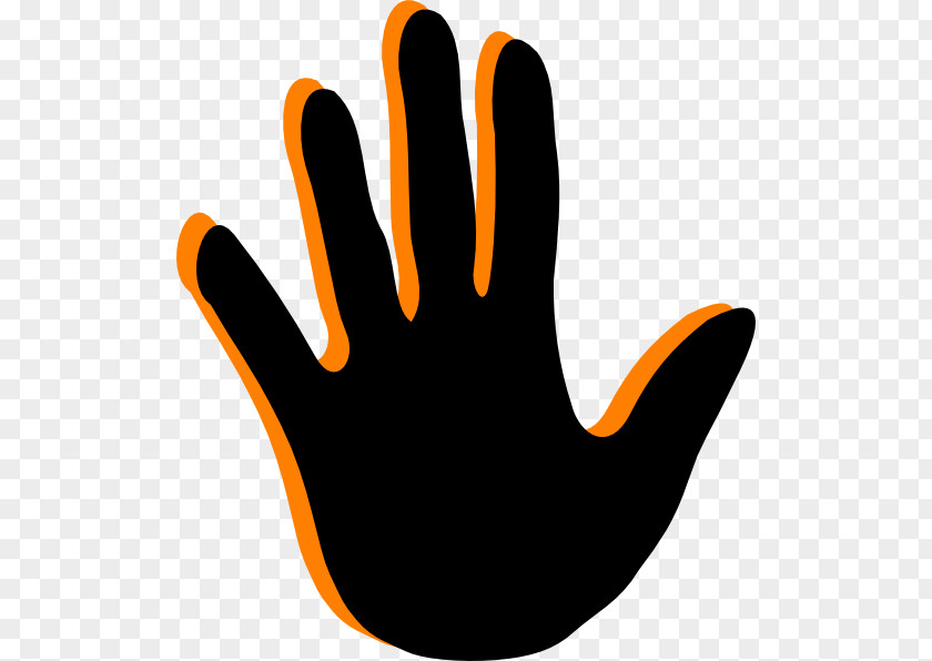 Orange Handprint Cliparts Hand Clip Art PNG