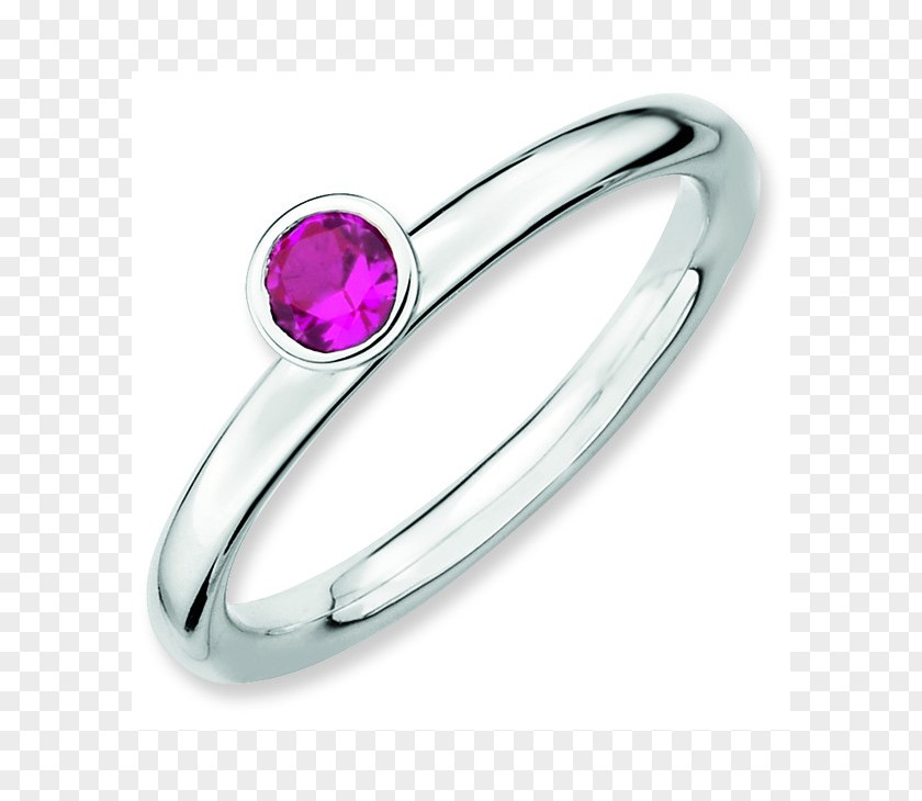 Ruby Ring Size Birthstone Bezel PNG
