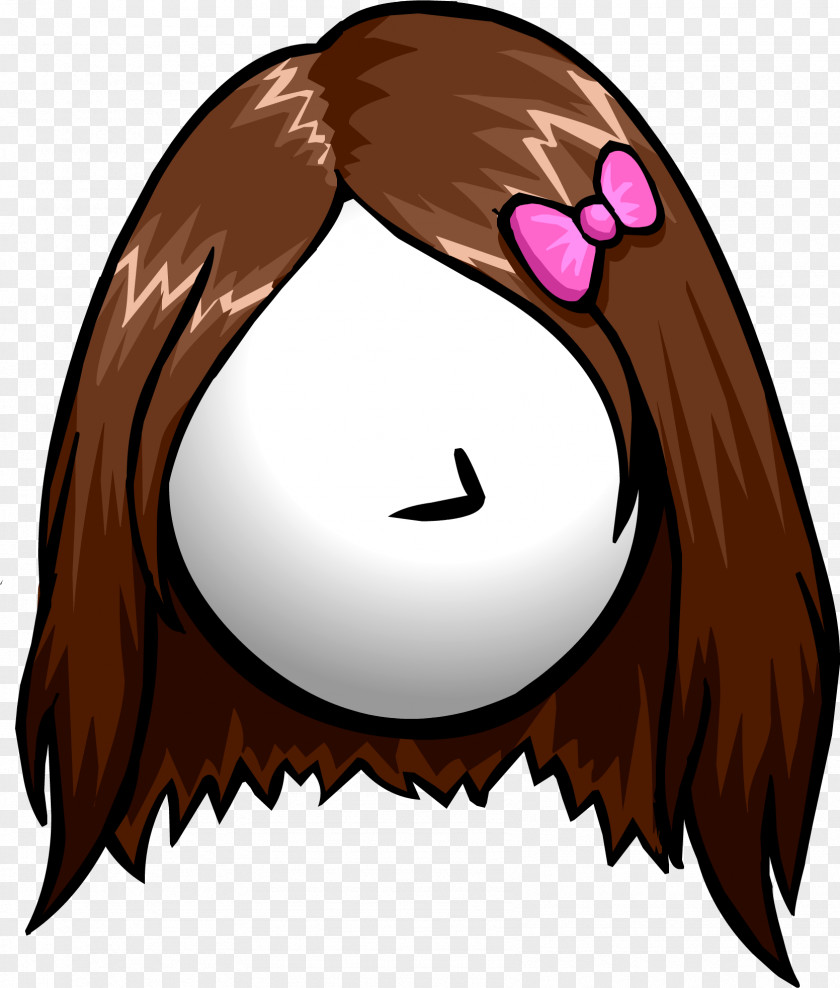 Penguin Club Brown Hair Black PNG