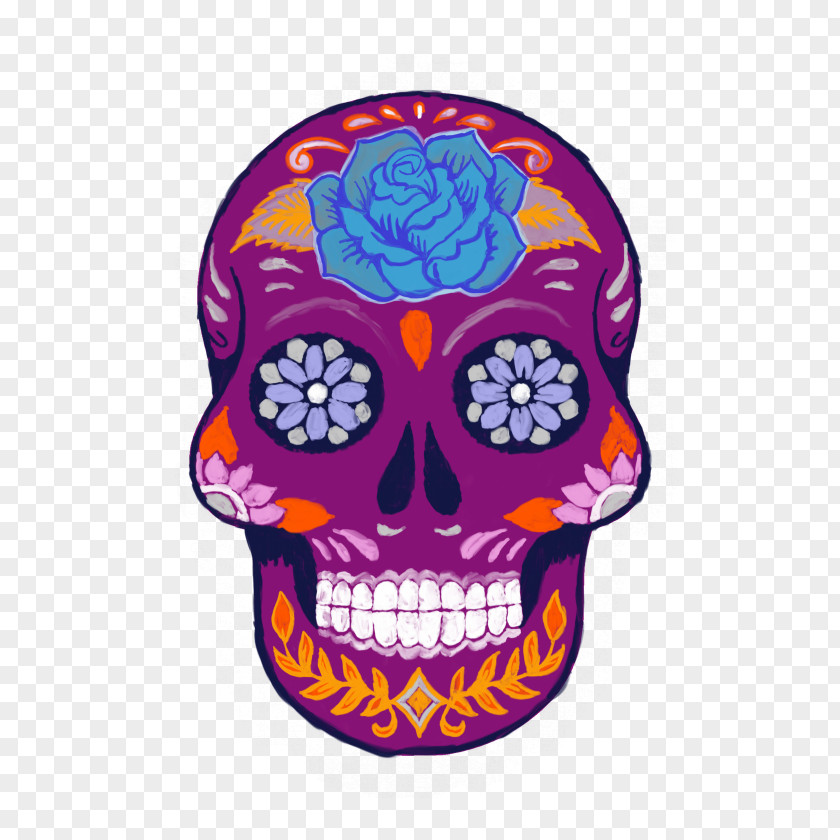 Skull Bone Purple Day Font PNG