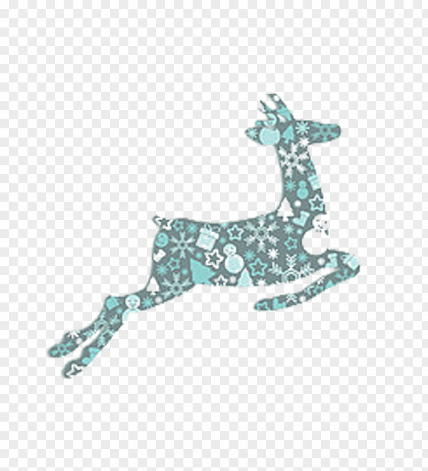 Christmas Deer In Color Pattern Picture Material Reindeer PNG