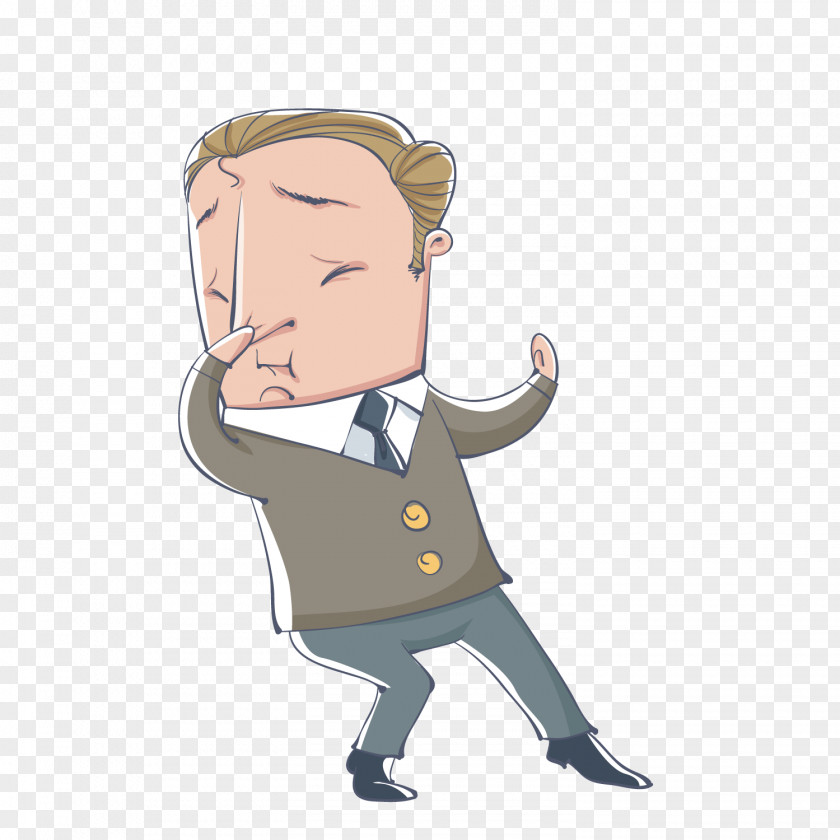 Clutching The Middle Of Nose Cartoon Illustration PNG