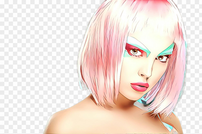 Wig Chin Hair Face Pink Hairstyle Coloring PNG