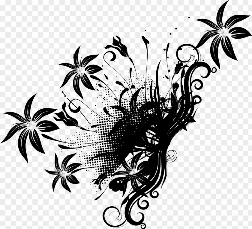 Floral Design Silhouette Illustration Black Visual Arts PNG