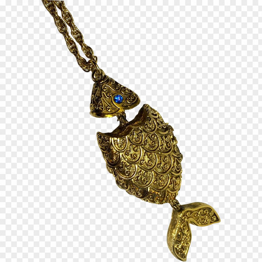 Necklace Locket Bronze PNG