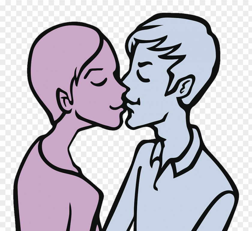 Vector Character Illustration, Two People Kiss Clip Art PNG