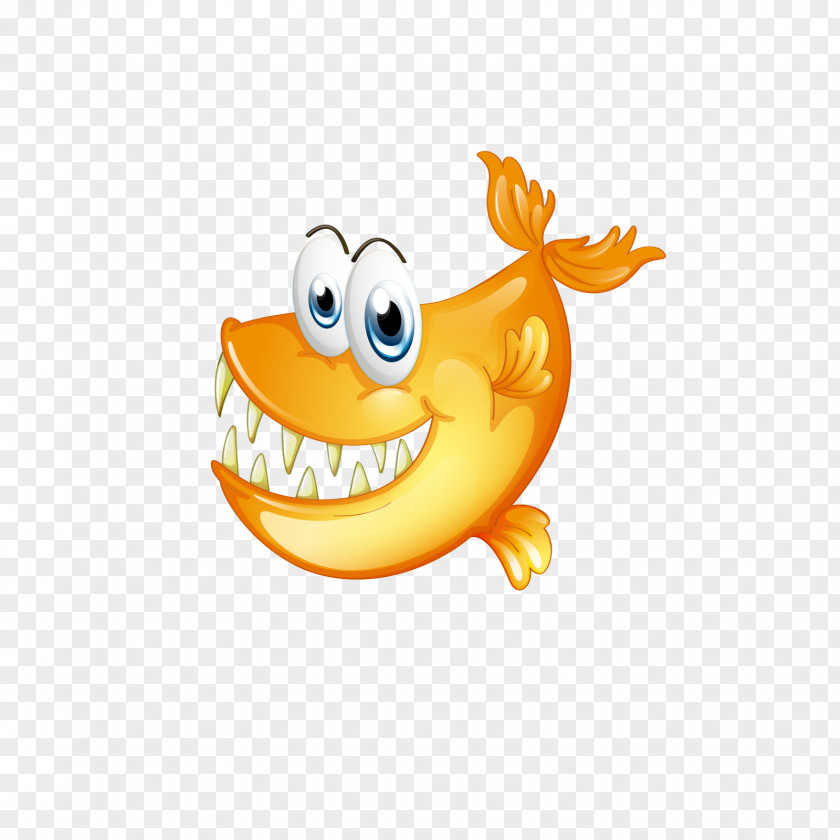 Yellow Teeth Fish Piranha Cartoon PNG