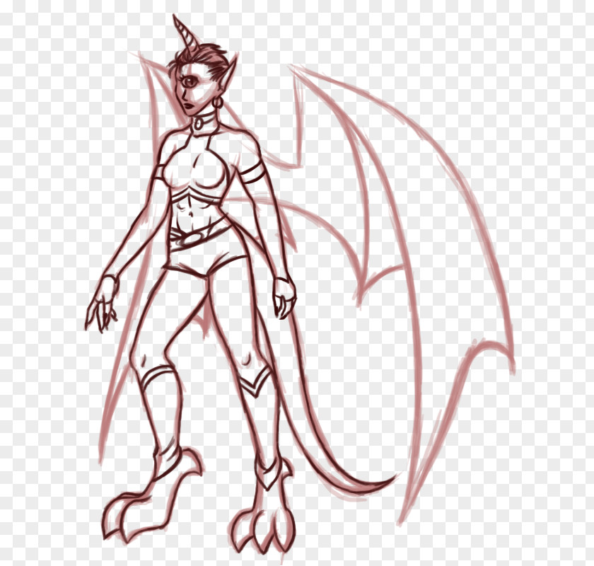 Demon Line Art Drawing Muscle Sketch PNG