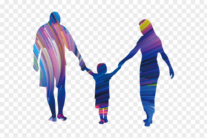 Drawing A Family Of Three Holding Hands Child Watercolor Painting PNG