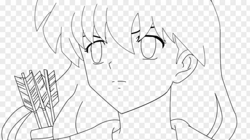 Inuyasha Kagome Higurashi Kikyo Line Art Drawing Sketch PNG