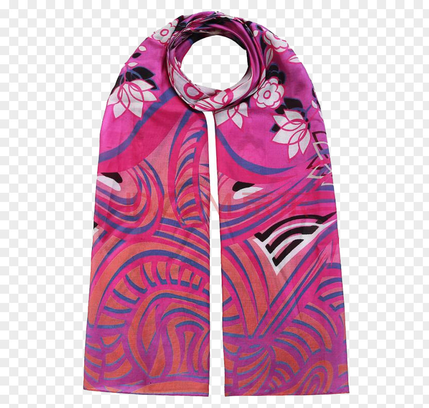 Ms. Floral Pattern Silk Scarves Scarf Clip Art PNG