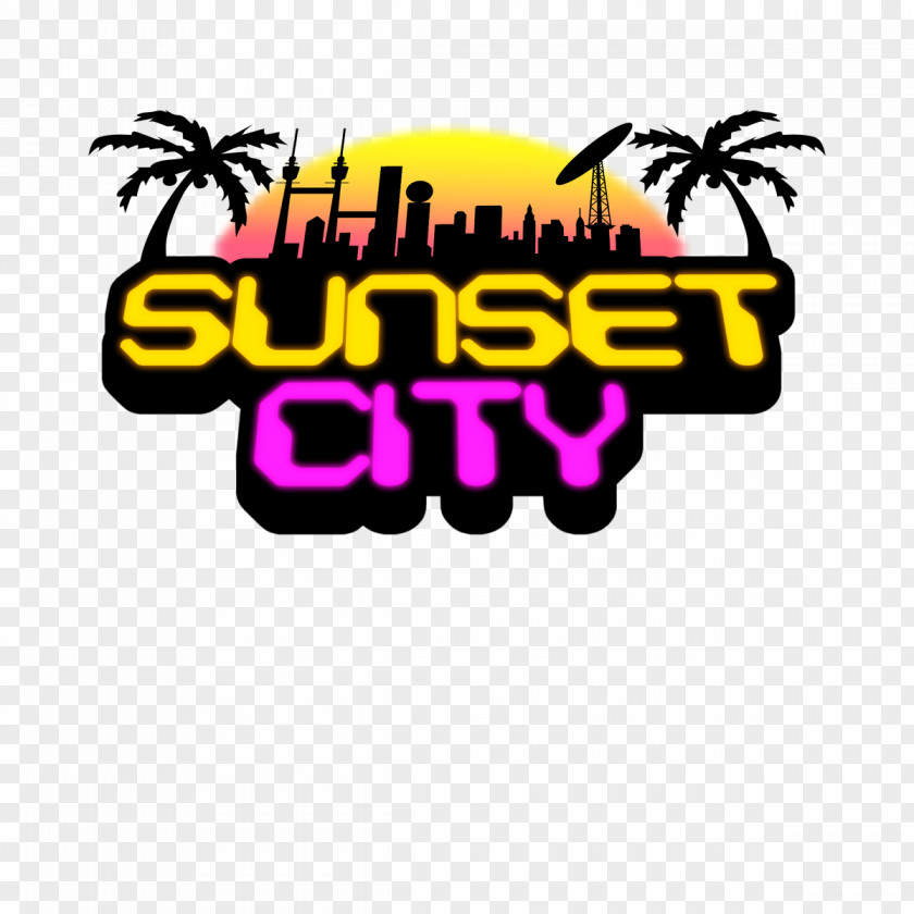Sunset City Logo Graphic Design Clip Art PNG