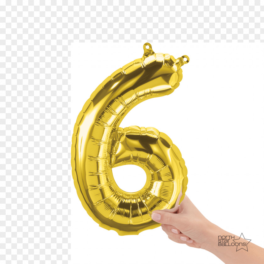 Balloon Party Gold Birthday FoilGold Number Mylar PNG