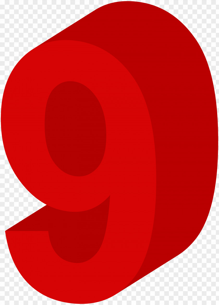 Number Nine Red Clip Art Image Circle Design PNG