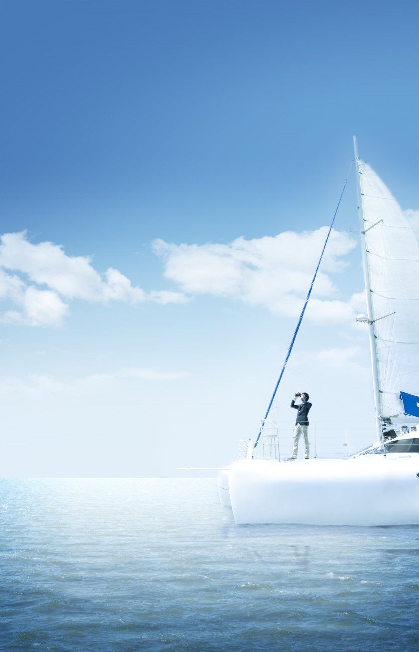 Blue Sky Sail Sailing Ship Poster PNG