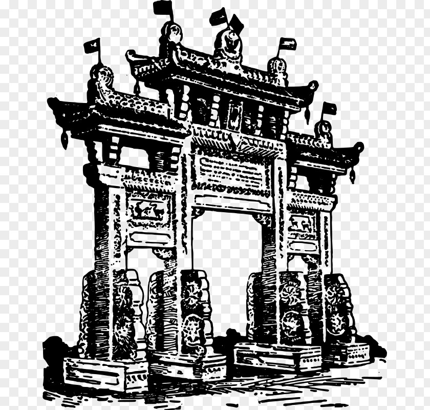 Chinese Gate Chinatown San Francisco Paifang Clip Art PNG