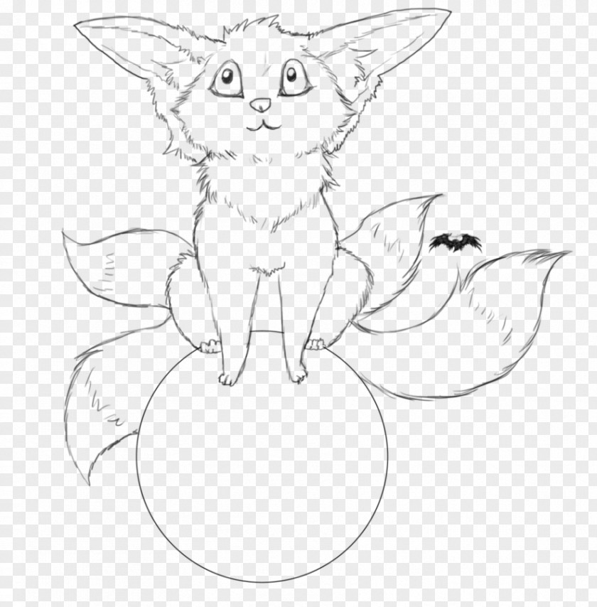 Kitten Whiskers Line Art Sketch PNG