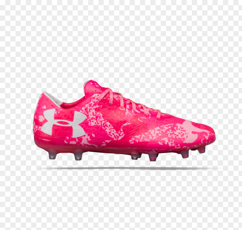 Football Boot UA ClutchFit Force 2.0 FG Soccer Cleat (Neon Coral/White) Under Armour Shoe PNG