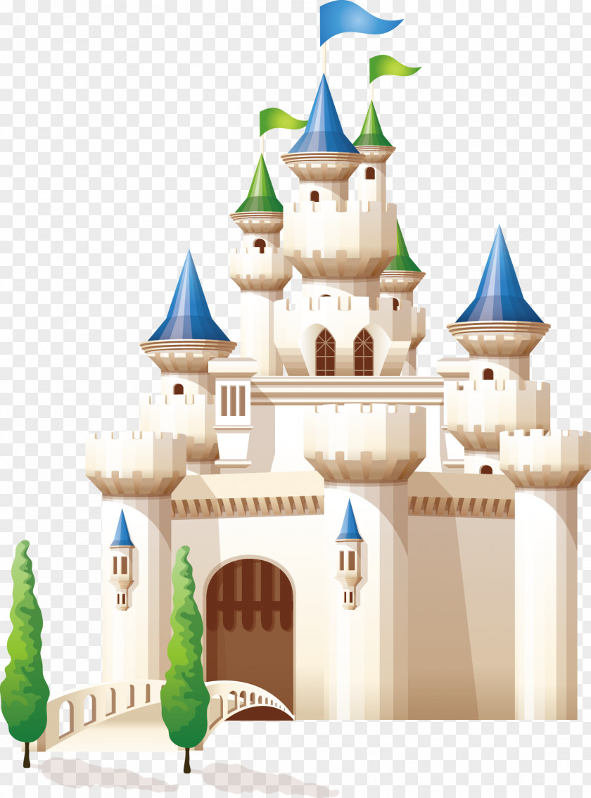 Vector Cartoon Castle Wall Decal Royalty-free Drawing Illustration PNG