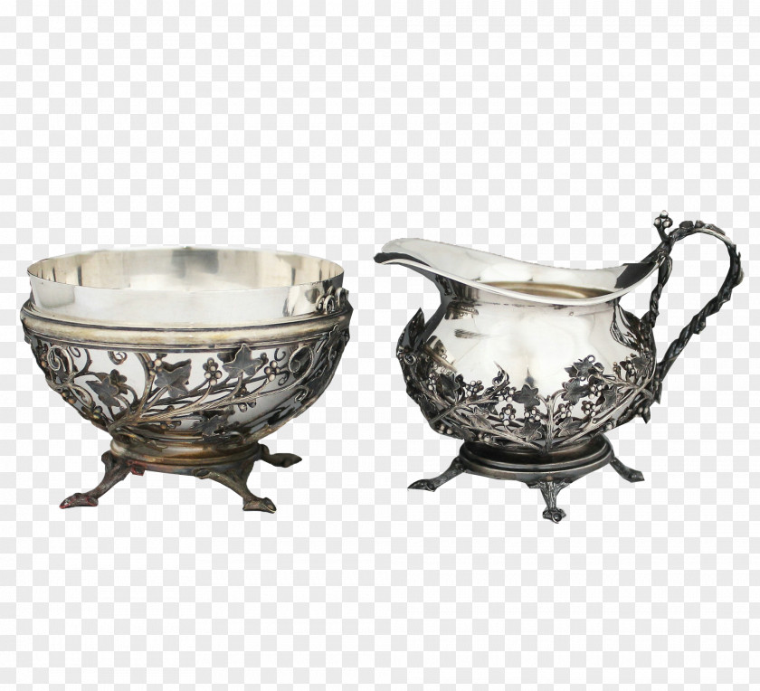 All Silver Porcelain Jingdezhen Bowl PNG