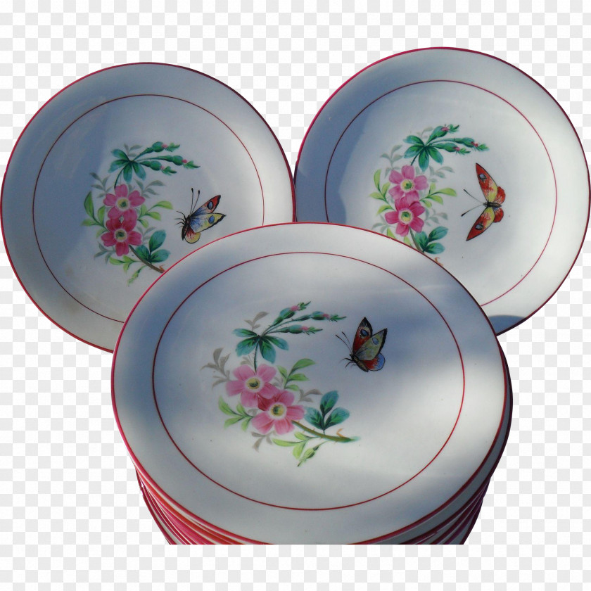 Hand-painted Bloom Lotus Tableware Ceramic Platter Plate Porcelain PNG