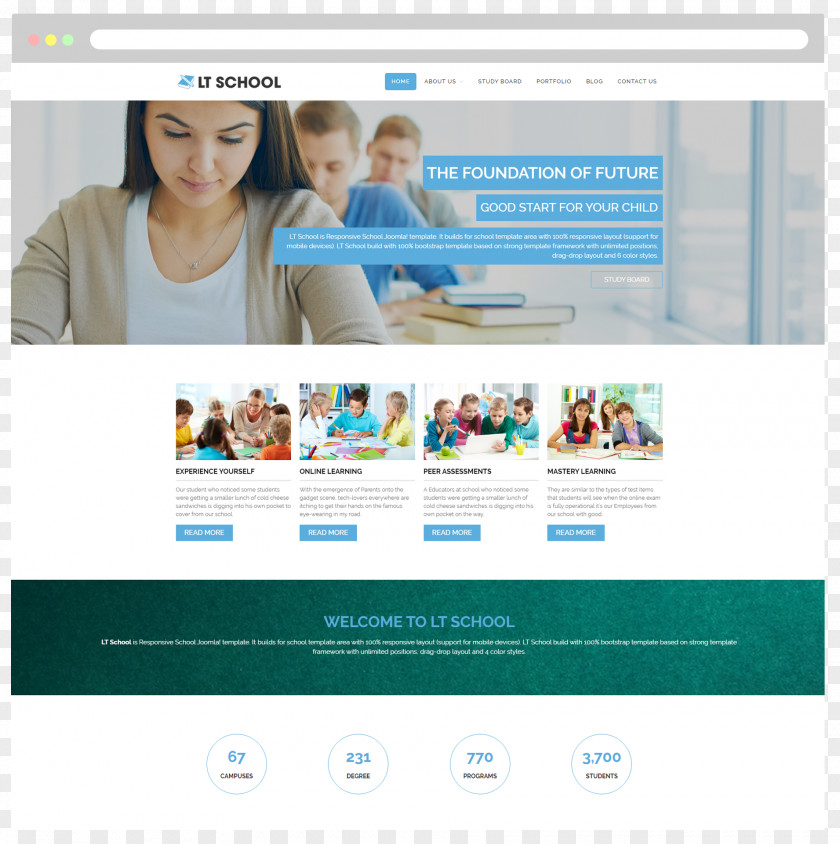 School Web Page Responsive Design Website PNG