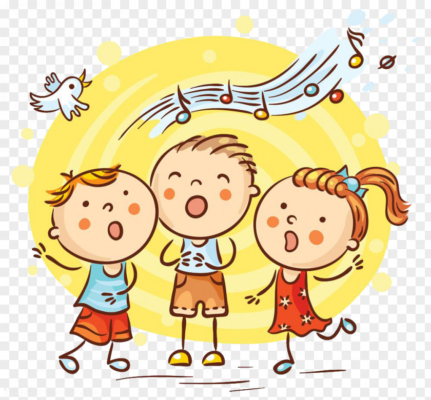 Singing Children's Material Cartoon Song Illustration PNG