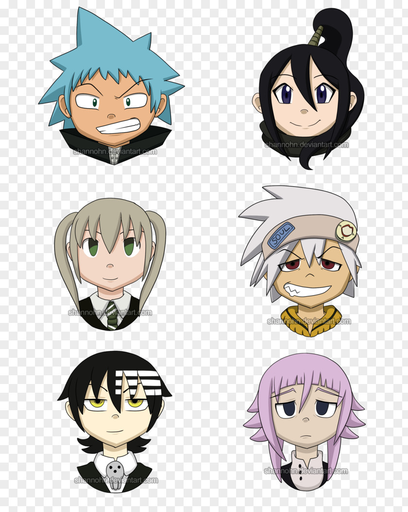 Soul Eater Face Hair Coloring Facial Expression Head PNG