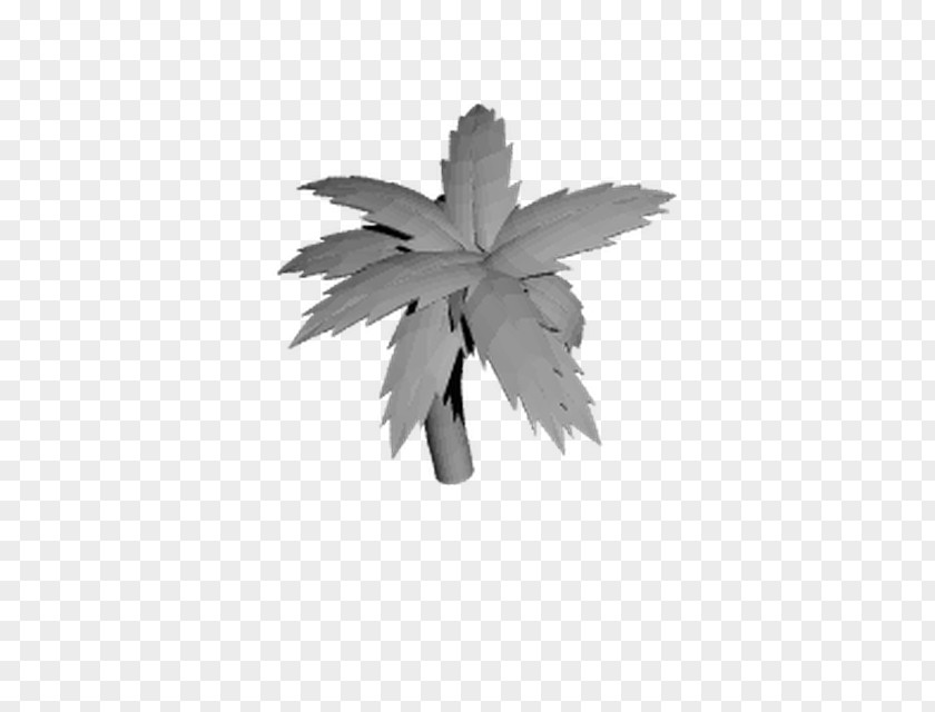 3D Tree Leaf White PNG