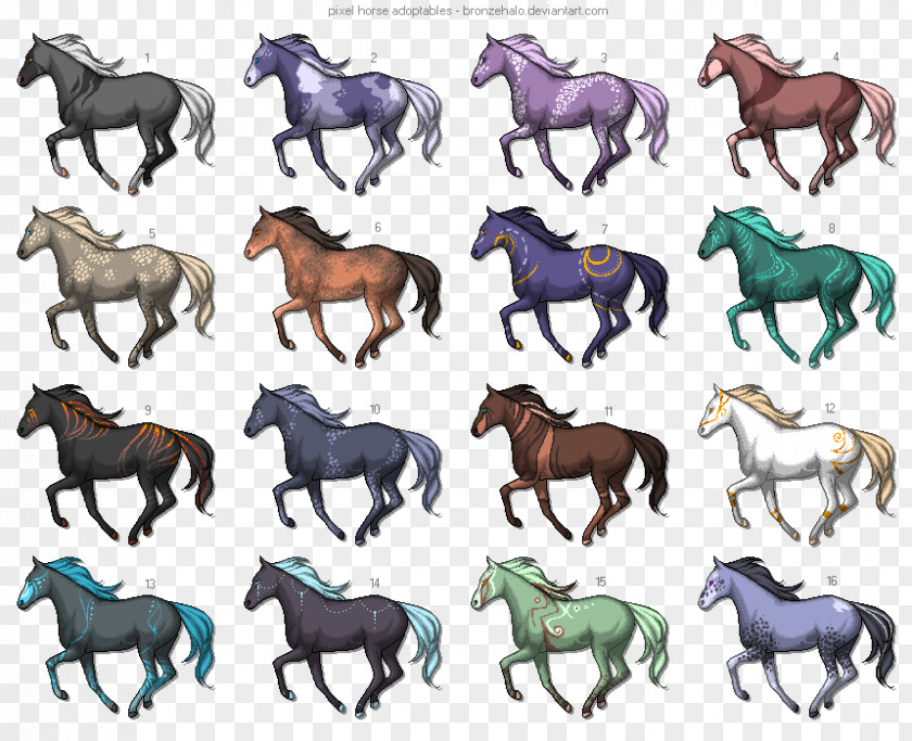 Mustang Pixel Art Pony PNG