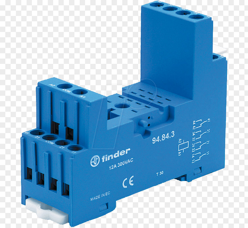 Electrical Connector Relay Finder DIN Rail Network Socket PNG