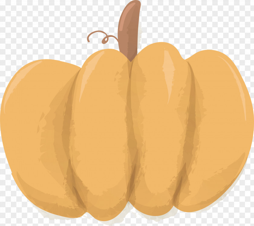 Hand Painted Golden Autumn Pumpkin Euclidean Vector PNG