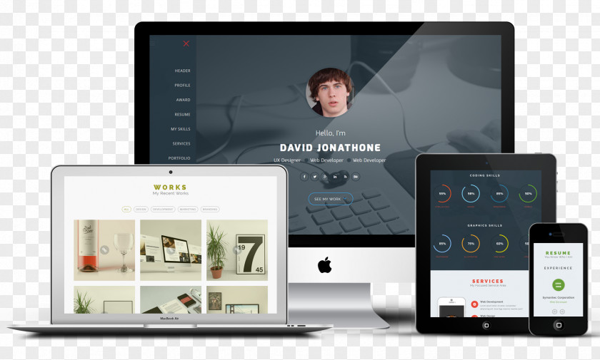 Resume Portfolio Website Development Responsive Web Design Developer Smartphone PNG