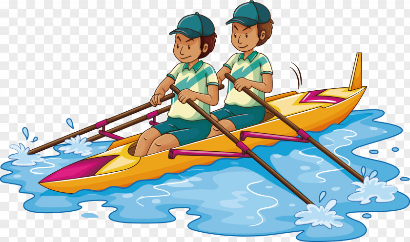 Men Double Rowing Competition Kayak Clip Art PNG