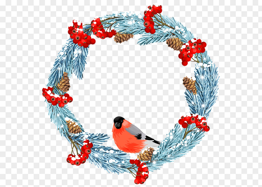 Red Haired Christmas Clip Art Image Wreath PNG