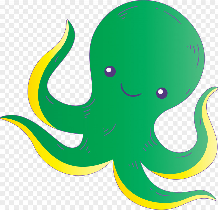 Octopus Giant Pacific Green Cartoon PNG