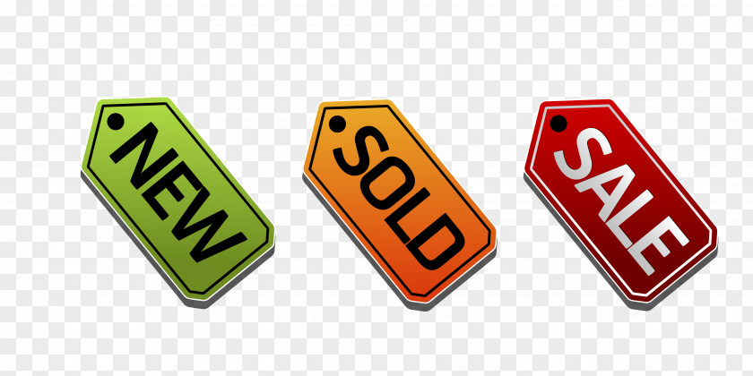 Vector Color Three New Sale Hanging Tag Euclidean PNG