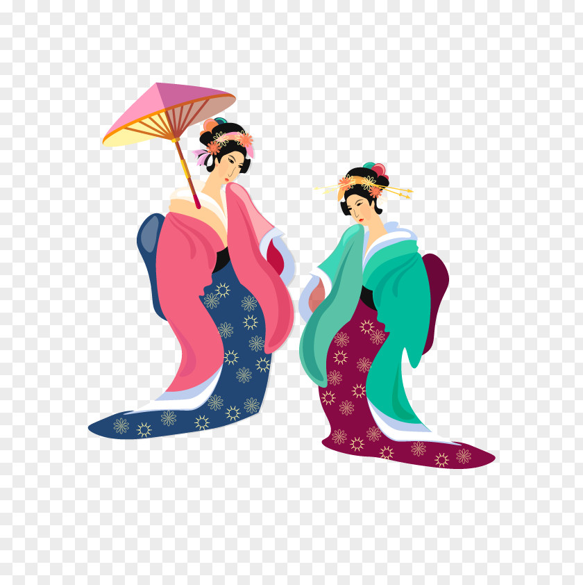 Vector Japanese Geisha Japan Clip Art PNG