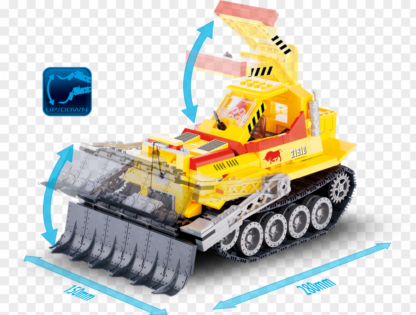 Bulldozer Toy Block Cobi Vehicle PNG