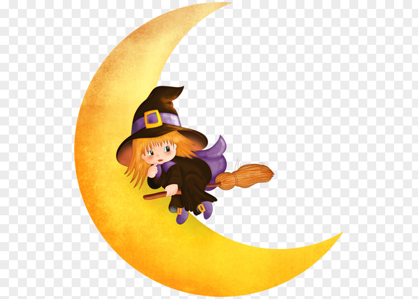 Boy Wizard On The Moon Halloween Witchcraft Clip Art PNG