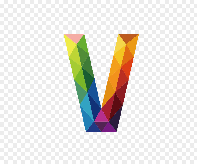 Colorful Letters V Letter Icon PNG