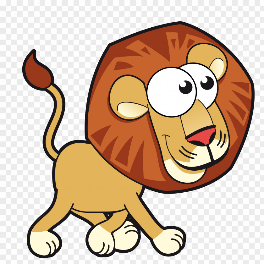 Cute Cartoon Lion Vector Animals Card Clip Art PNG