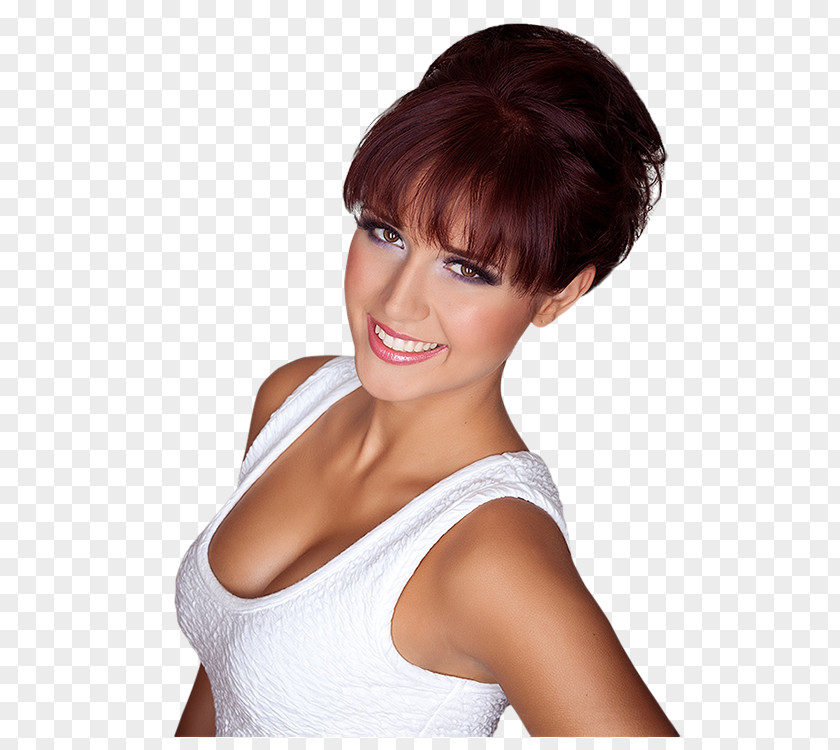 Flower Teng Brown Hair Meatball Coloring Bangs PNG