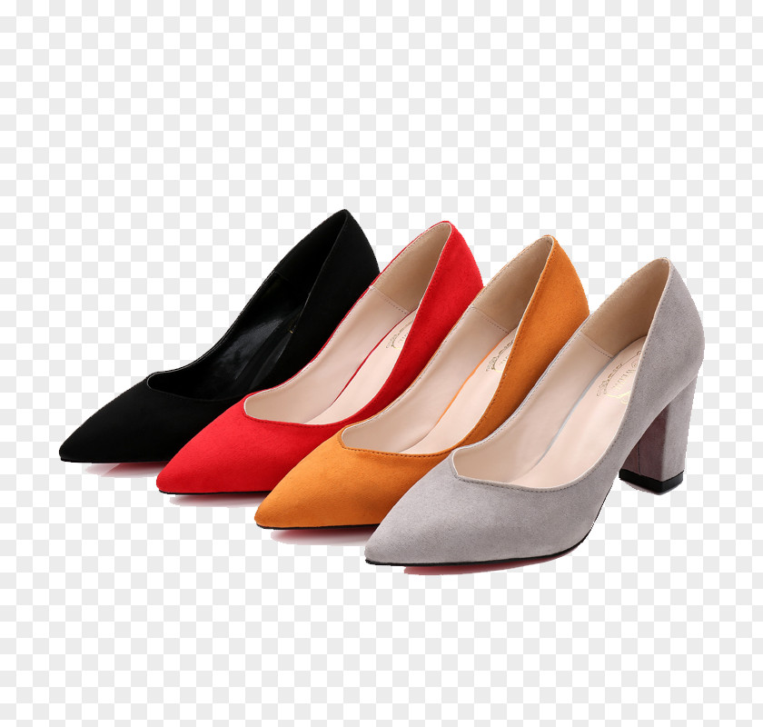 Four Different Color Style Heels Shoe High-heeled Footwear PNG