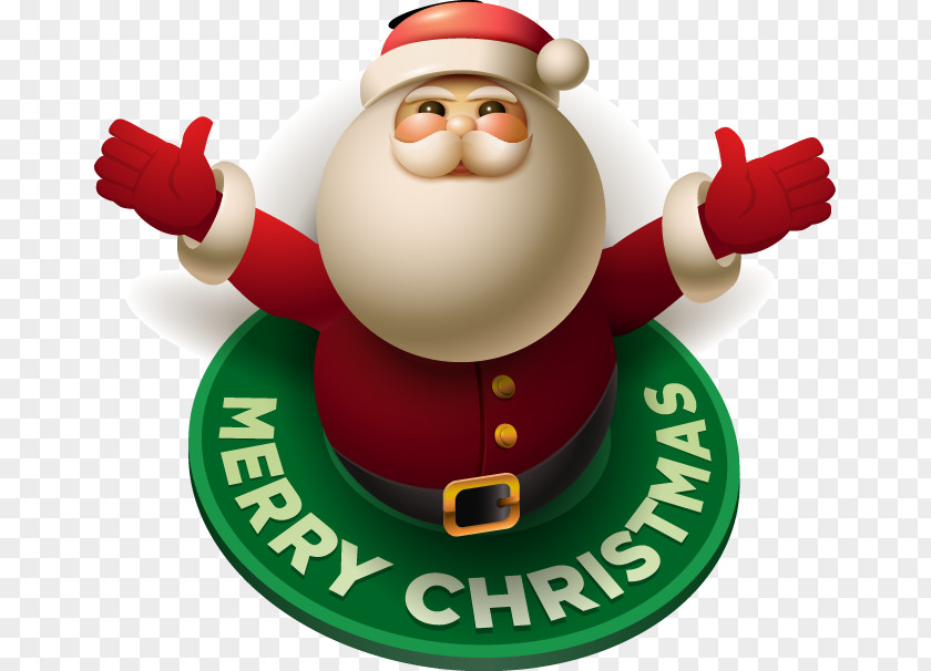 Hand-painted Santa Claus Cartoon Picture Buttons Royal Christmas Message Hug PNG